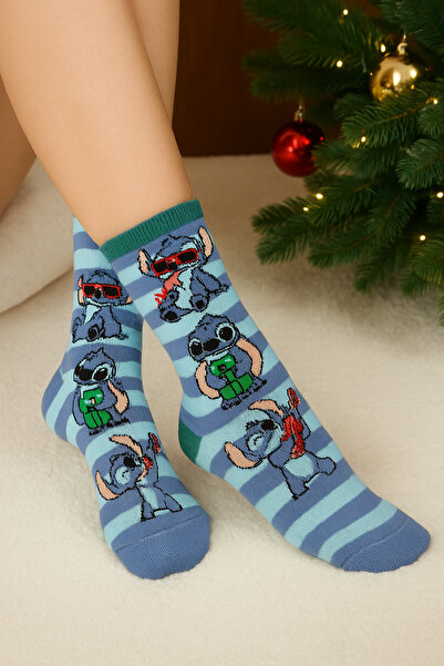 uğurlu dükkan Stitch character christmas concept socks with frog design, sizes 36-44