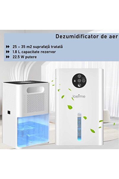 OEM Air dehumidifier for 35 sq m, 1800 ml tank, 22.5 W power, 6-10 hour timer, touch