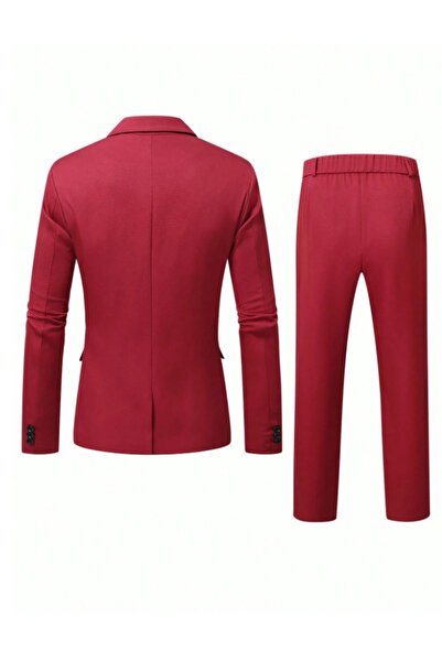 Sheya Shein suit, cherry red