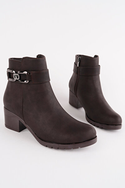 Madam Tarz BLN-235 Cizme cu cataramă cu toc gros