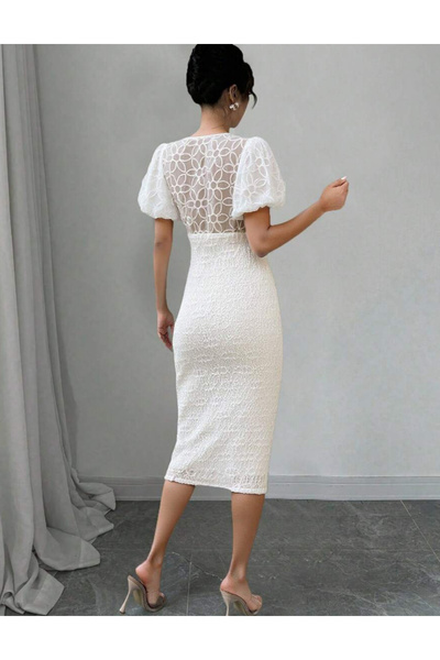 Sheya Shein midi dress, white