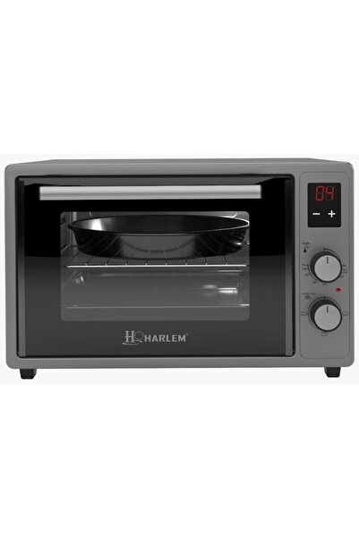 HARLEM GSHAF-371 Electric Oven, 40L, 1800W, Multifunction, Digital Clock, Double Glass, Grey