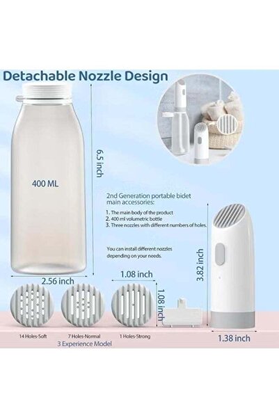 Generic Portable Electric Bidet - 3 Spray Modes, USB Rechargeable (Travel & Camping)