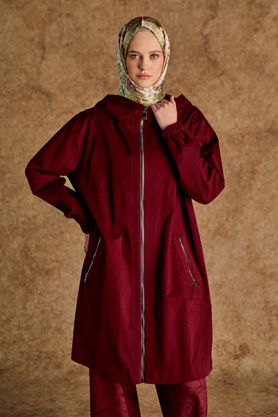 Setrms Taş Detaylı Kapüşonlu Pamuk Kap