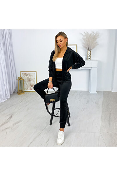 NOVALİA Azur velvet tracksuit with zipper, modern style and maximum comfort ✨🖤