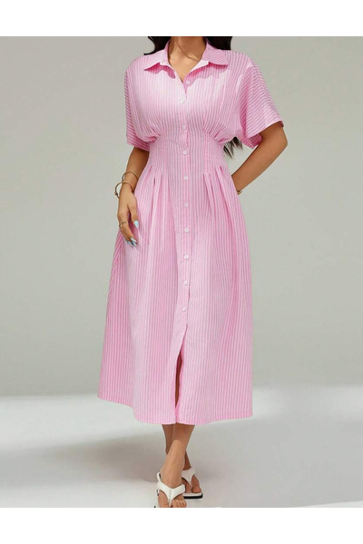 Sheya Shein shirt dress, pink