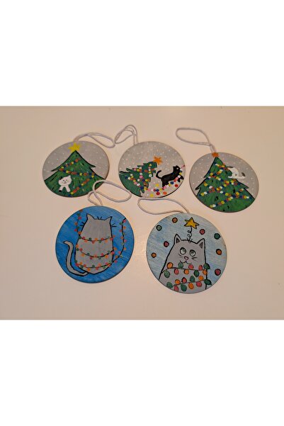 Handmade Minis Boutique Set of 5 handmade Christmas baubles, 8 cm