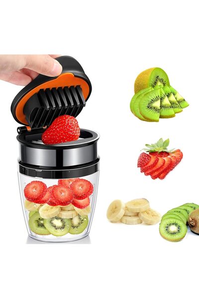 fulina Strawberry Slicer Stainless Steel for Soft Fruit with Anti-Slip Base, Making Fruit Vegetable Salad