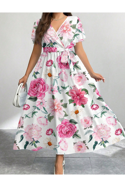 Sheya Shein Curve+ midi dress, white