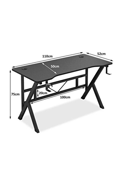 Sheinhome K Shape Gaming Table Computer Desk Writing Desk with Headphone Hook&Cup Holder for Home Office