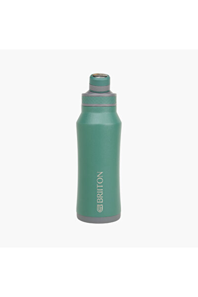 briiton زجاجة مياه معزولة من الفولاذ المقاوم للصدأ بطباعة شعار - 1 لتر
