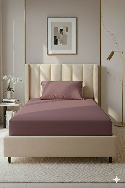 FAVORA 100% Cotton Ranforce Premium Single Fitted Sheet Set - Dusty Rose