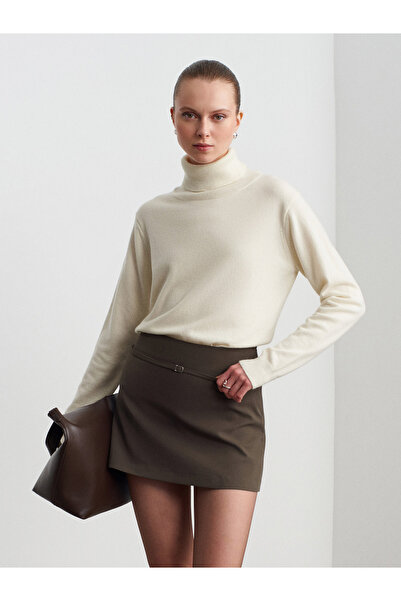 Dilvin 81068 Belted Shorts Skirt-Khaki