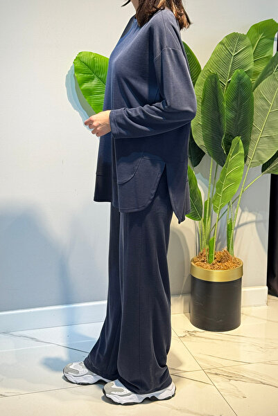 Lale Butik Tunic Trouser Set 3136 Indigo