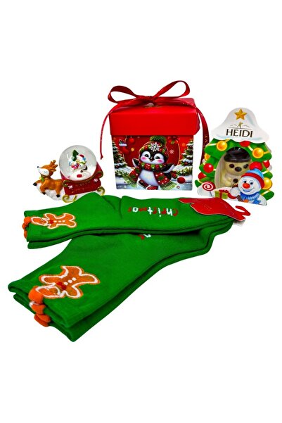 velve Christmas Delight package, decorative themed figurine, Heidi chocolate, Christmas socks, gift box