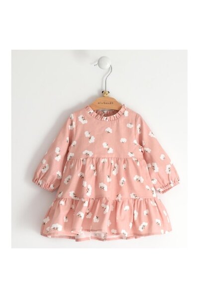 minibanda - Rochie cu imprimeu pentru fetiță, roz, 74 cm