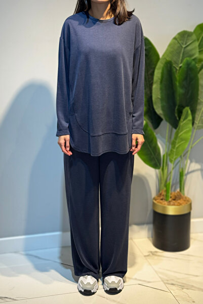 Lale Butik Tunic Trouser Set 3136 Indigo