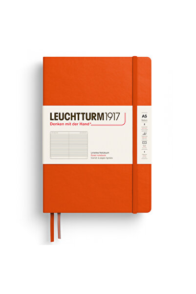 Leuchtturm1917 A5 Notebook Ruled Hardcover Pumpkin Orange Leuchtturm