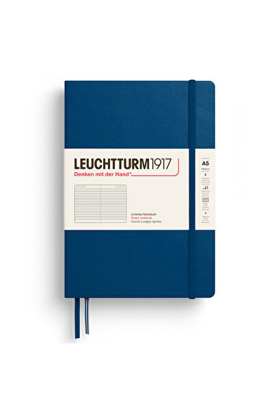 Leuchtturm1917 Caiet A5 cu copertă cartonată, indigo, tip ciocan de citit