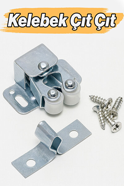 Badem10 Kelebek Çıt Çıt Dolap Kapak Tutucu Mıknatıslı Kapı Kilidi Sağlam Güçl...