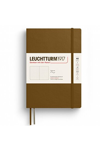 Leuchtturm1917 Caiet A5 cu buline, copertă moale, culoare maro-scorțișoară, c...