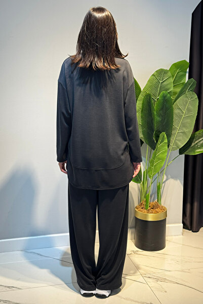 Lale Butik Tunic Trouser Set 3136 Anthracite