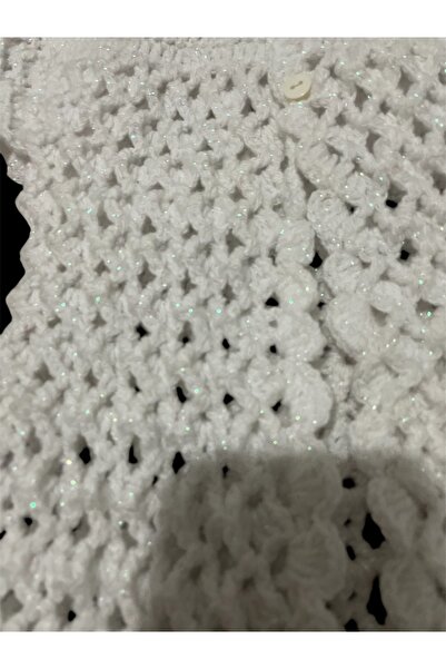 Ebrar Çeyiz Hand-Knitted Glitter Baby Vest