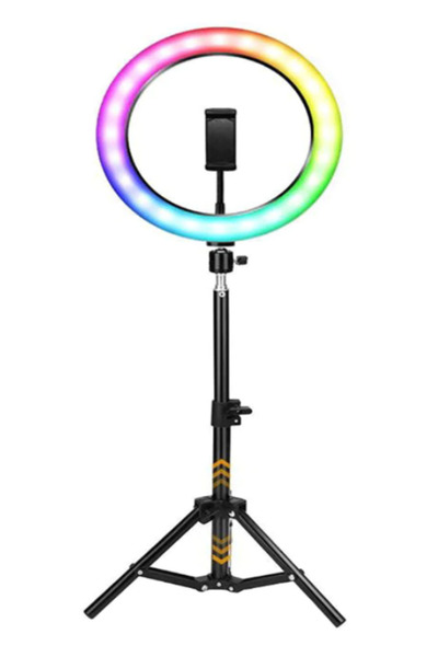 OEM 10" RGB LED Ring Light with USB, Telescopic Stand, and Wired Remote Control