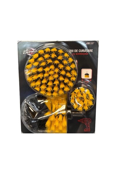 CAR-MAX Carmax 3-piece cleaning brush set, nylon, for car and household