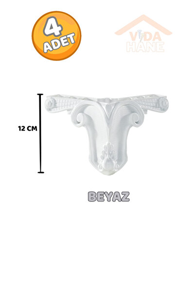 Elvin VİDA HANE LÜKENS AYAK BEYAZ OYMALI 12 CM PLASTİK