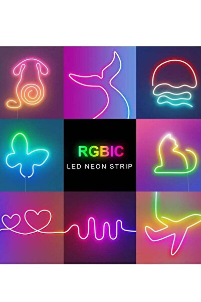 Generic DC5V 5M Smart Neon LED Strip Light | RGBIC Waterproof, Music Sync, Bluetooth & App Controlle