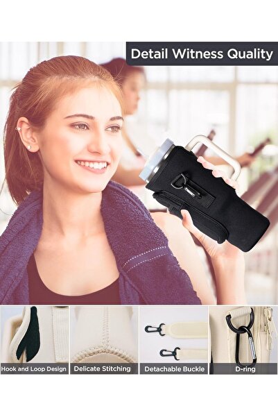 Bukela Water Bottle Carrier with Adjustable Shoulder Strap — Fits 1.18L Stanley (Black)