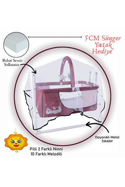 CHUBBY BABY Müzikli Melodi Kutulu Candy Sepet Beşik – Sallanır, 2 Peluş Oyunc...