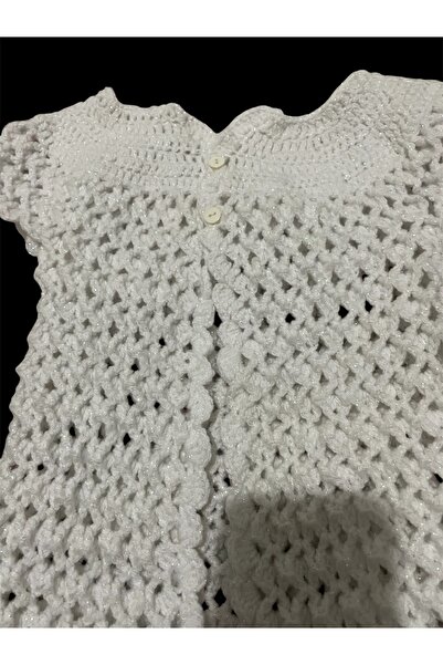 Ebrar Çeyiz Hand-Knitted Glitter Baby Vest