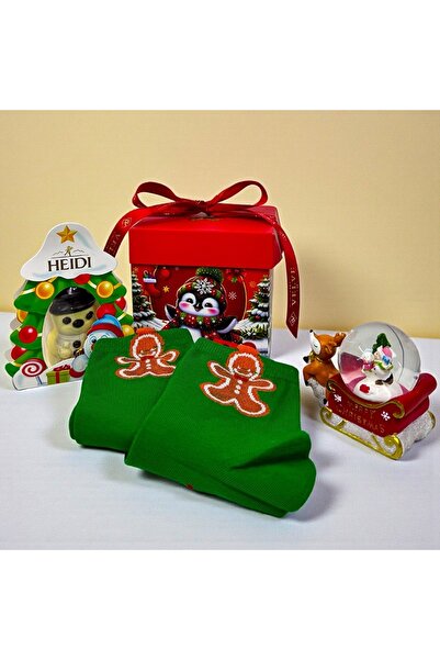 velve Christmas Delight package, decorative themed figurine, Heidi chocolate, Christmas socks, gift box
