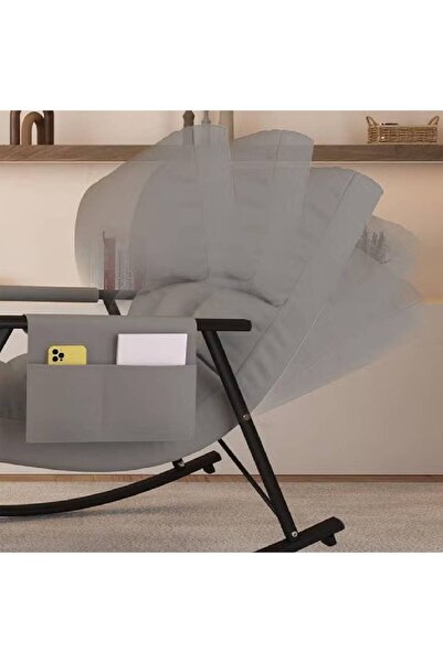 NKX Rocking chair recliner upgraded version Grey black legs (tech fabric + adjustable)