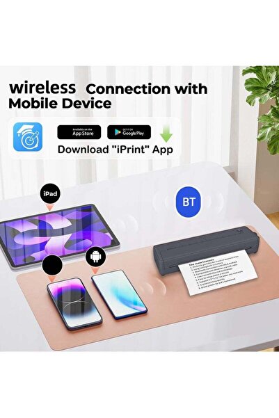 Generic طابعة X8 المحمولة الحرارية بدون حبر A4 بتقنية البلوتوث (200 نقطة في البوصة)