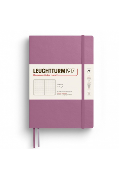 Leuchtturm1917 Caiet A5 cu copertă moale, punctat, roz prăfuit, cu bile