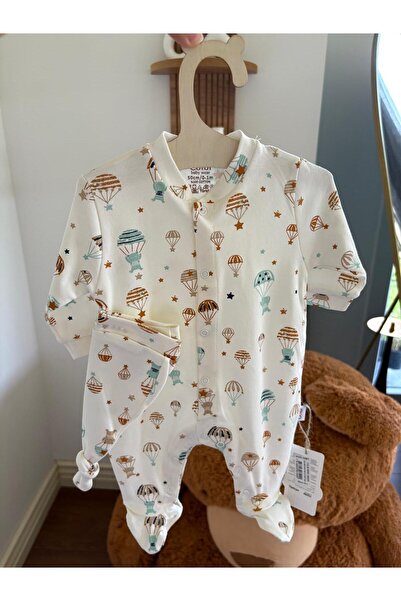 NATÜREL BEBE GİYİM DESENLİ PATİKLİ BERELİ ÇITÇITLI TULUM