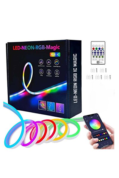 Generic DC5V 5M Smart Neon LED Strip Light | RGBIC Waterproof, Music Sync, Bluetooth & App Controlle