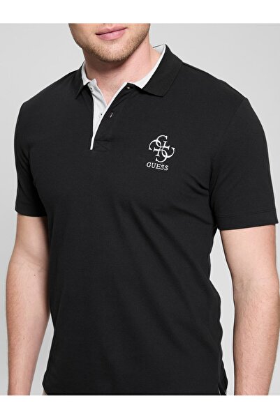 Guess Desenli Siyah Erkek Polo T-Shirt M5GP60K7O64JBLK LYLE SS POLO