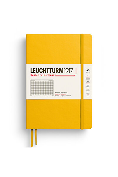Leuchtturm1917 Caiet A5 cu copertă cartonată, model floarea-soarelui, cu bile de iluminat