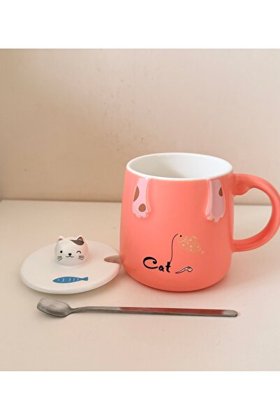 suprizegift Passion Cute Cat Mug with Spoon