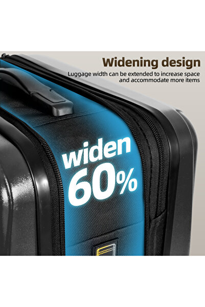 Kingon 20Inch Carry On Luggage Expandable & Compressible Suitcase, PC Lightweight Hardshell Travel Luggage