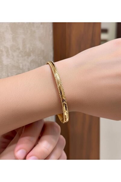 15 gr (GRAM) Dorika Desenli Başak Bilezik 22 Ayar Altın Yatırımlık İşçiliksiz