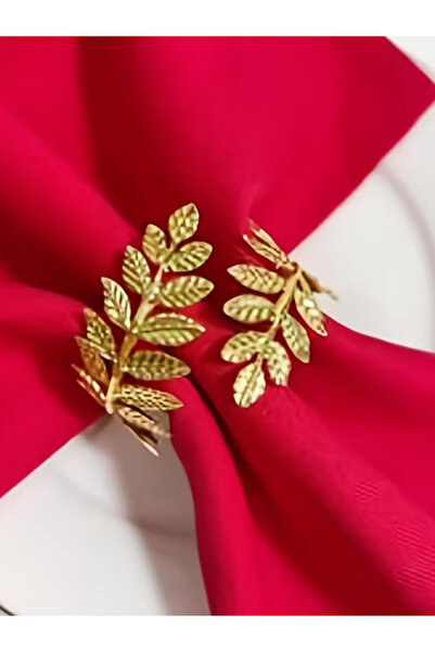 MENAR Inel pentru șervețele cu model de frunze din metal auriu 6 bucăți inele pentru șervețele pentru masă elegantă