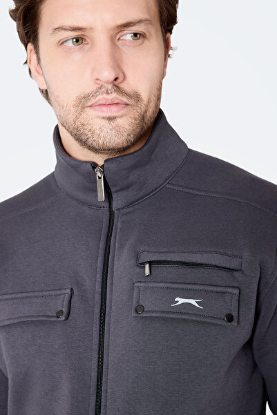 Slazenger Σετ αθλητικής φόρμας FLICKER για άντρες με τσέπη με φερμουάρ σε σκούρο γκρι χρώμα