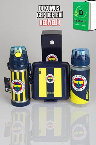 Fenerbahçe Dekomus Pocket Notebook with Gift Licensed 3-Piece Nutrition Set 500 ml Steel and Tritan Bottle