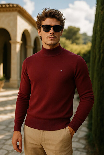 comstar Men's Basic Premium Comfort Long Burgundy Sweater