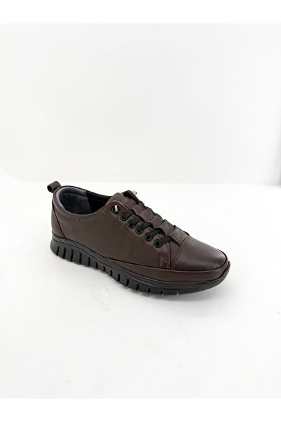 Deripabuc Genuine Leather Brown Women's Anatomical Leather Casual Shoes Dp79-8605